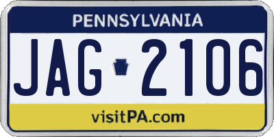 PA license plate JAG2106