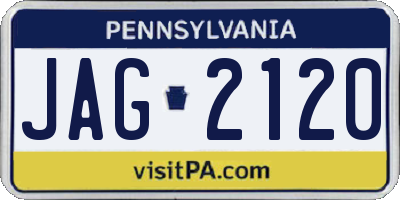 PA license plate JAG2120