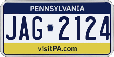 PA license plate JAG2124