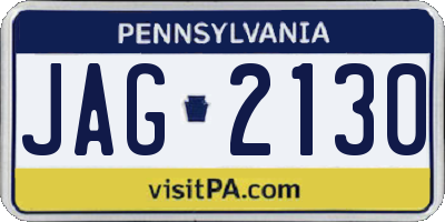 PA license plate JAG2130
