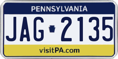 PA license plate JAG2135