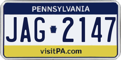 PA license plate JAG2147