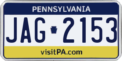 PA license plate JAG2153