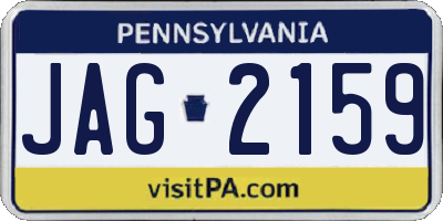 PA license plate JAG2159