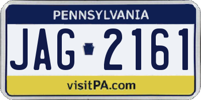 PA license plate JAG2161