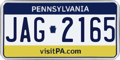 PA license plate JAG2165