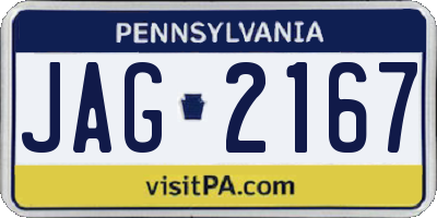 PA license plate JAG2167