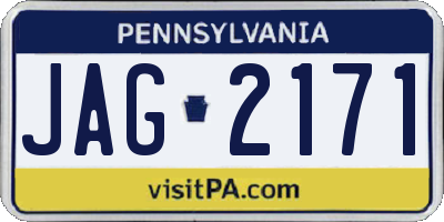 PA license plate JAG2171