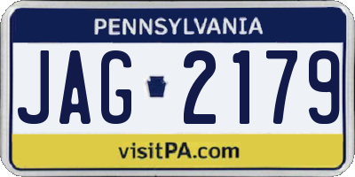 PA license plate JAG2179