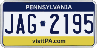 PA license plate JAG2195