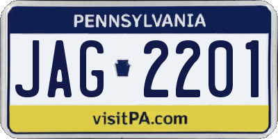 PA license plate JAG2201