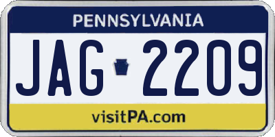 PA license plate JAG2209