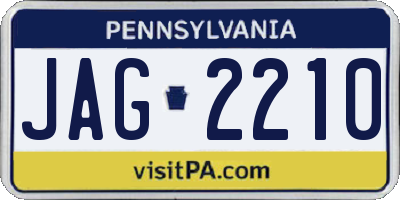 PA license plate JAG2210