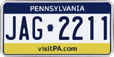 PA license plate JAG2211
