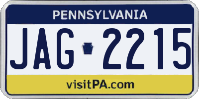 PA license plate JAG2215