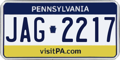 PA license plate JAG2217