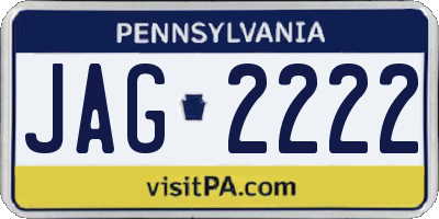 PA license plate JAG2222