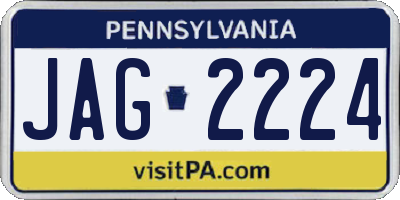 PA license plate JAG2224