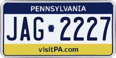 PA license plate JAG2227