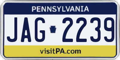 PA license plate JAG2239