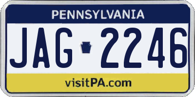 PA license plate JAG2246