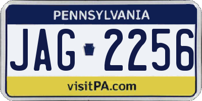 PA license plate JAG2256