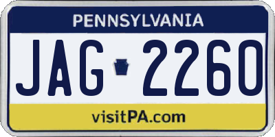 PA license plate JAG2260