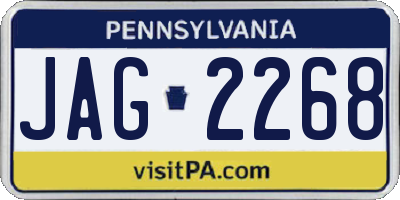 PA license plate JAG2268