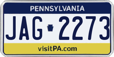 PA license plate JAG2273