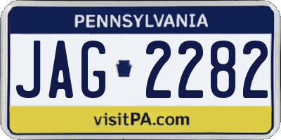 PA license plate JAG2282