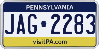 PA license plate JAG2283
