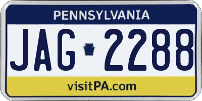 PA license plate JAG2288