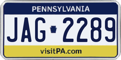 PA license plate JAG2289
