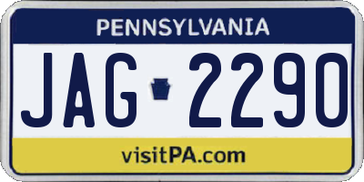 PA license plate JAG2290