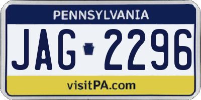 PA license plate JAG2296