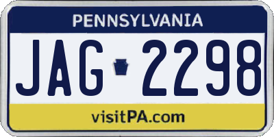 PA license plate JAG2298
