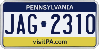 PA license plate JAG2310