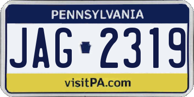 PA license plate JAG2319