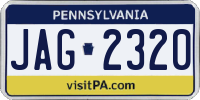PA license plate JAG2320