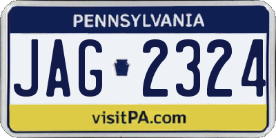 PA license plate JAG2324