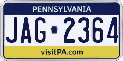 PA license plate JAG2364