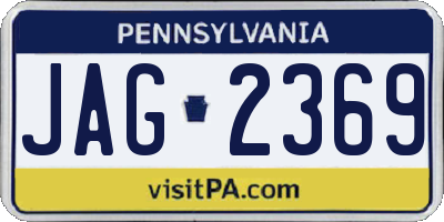 PA license plate JAG2369
