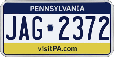 PA license plate JAG2372