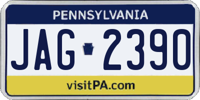 PA license plate JAG2390