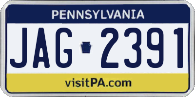 PA license plate JAG2391