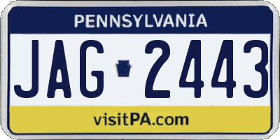 PA license plate JAG2443
