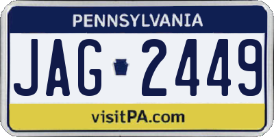 PA license plate JAG2449