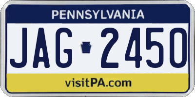 PA license plate JAG2450