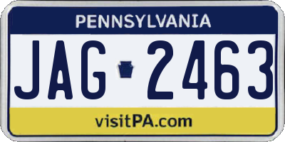 PA license plate JAG2463
