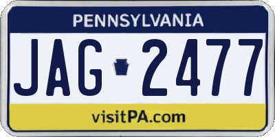 PA license plate JAG2477